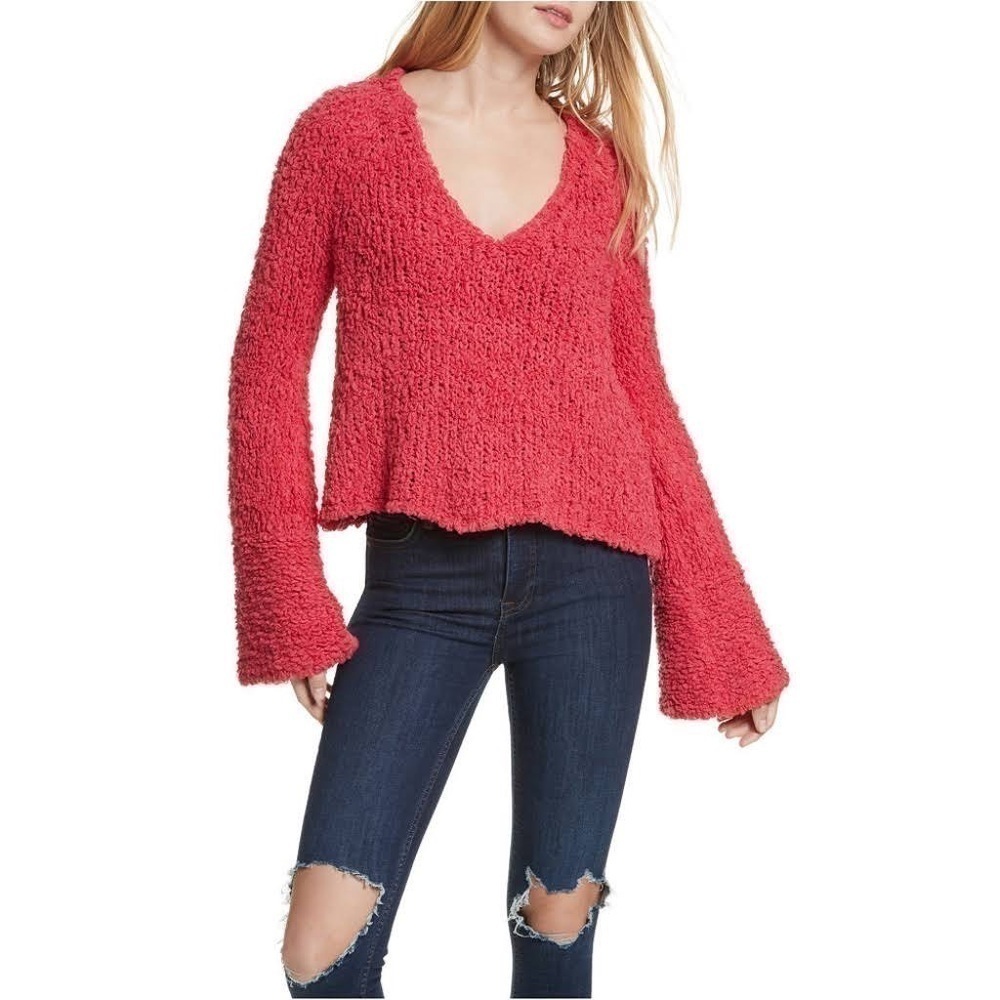 Free People Sand Dune Bell Sleeve Sweater Size XS‎